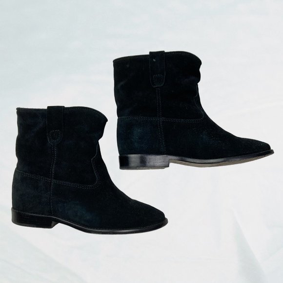 Isabel Marant Black Suede Crisi Velvet Ankle Boots with Box and Dust Bag Size 36 - Picture 3 of 14